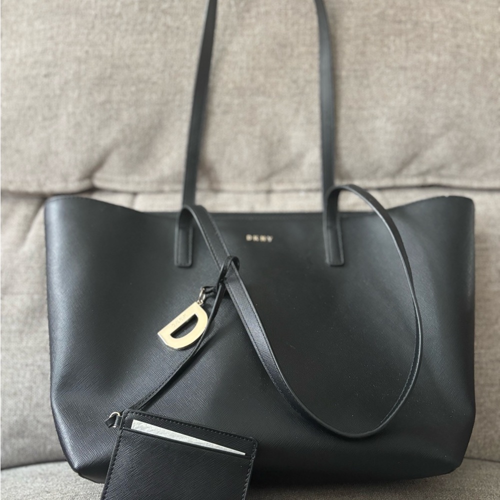DKNY Black Tote with Gold Accents